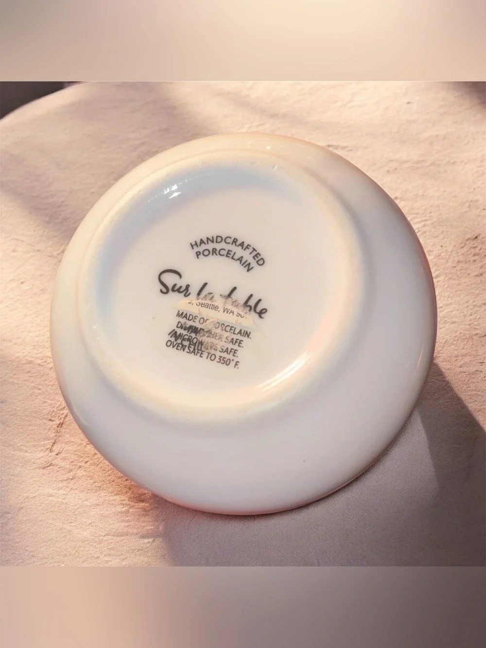 Vintage Sur La Table Handcrafted Porcelain Serving Dish/Bowl/Butter Crock Base